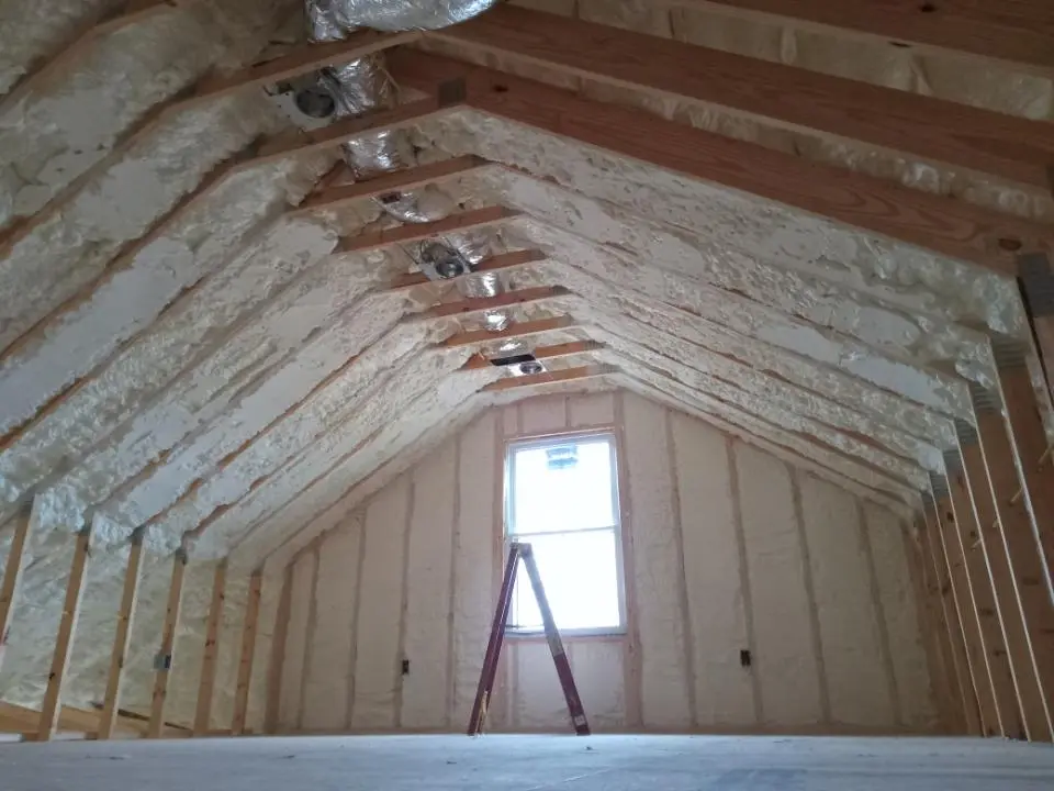 Spray foam roofing application for Crawl Space Insulation project in Hutchinson